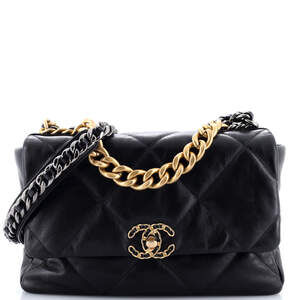 Chanel Large 19 Flap Bag Quilted Leather